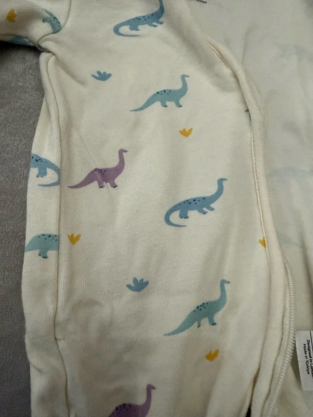 MORI Baby Footed Sleeper 0-3 Months Bamboo Organic Cotton Dinosaur Zip Pajamas